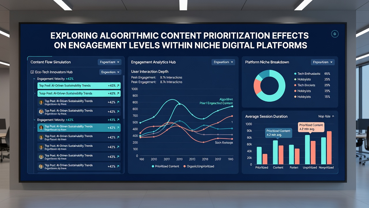 Graph showing engagement fluctuations tied to content prioritization changes on niche platforms