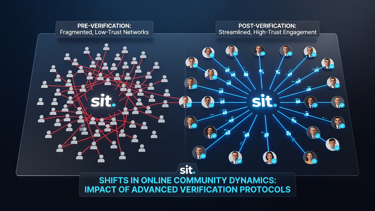 Graph depicting engagement metrics before and after verification protocol implementation in online forums
